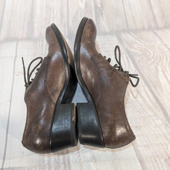 Frye Brown Leather Lace-Up Oxford Shoes Women Sz 7B - Picture 9 of 11